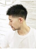 清潔感◎爽やかメンズアップショート×フェードカット