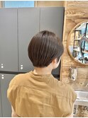 【ショートヘア/丸みショート/オリーブブラウン】