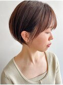 柔らかショートボブ/透明感カラー