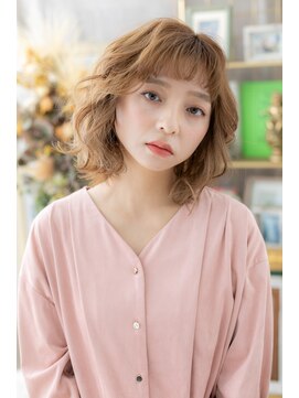 カバーヘア イヴ 戸頭店(COVER HAIR EVE) ぱっつん前髪ひし形ボブディハッシュカットh4戸頭20代30代40代