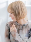 小顔丸みボブレイヤーショート全頭ブリーチc7越谷20代30代40代