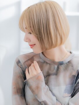 モッズヘア 越谷(mod's hair) 小顔丸みボブレイヤーショート全頭ブリーチc7越谷20代30代40代