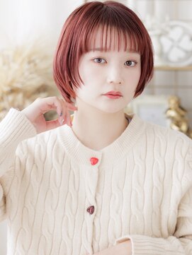 カバーヘア ブリス 大宮西口(COVER HAIR bliss) チェリーレッドブリーチなしシャギーカットa大宮10代20代30代