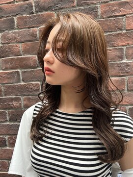 ロンド ストラーダ 心斎橋(Lond strada) 韓国前髪顔周りロング×インナーグレージュ[心斎橋/髪質改善]