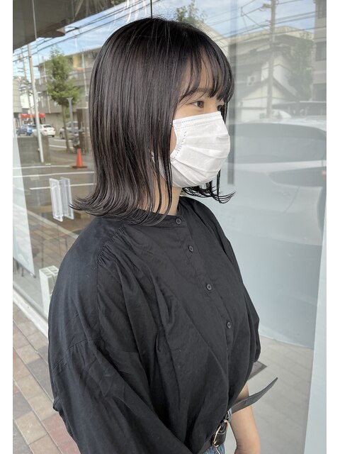 lob hair×greige color