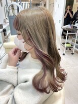 エミュ 天文館店(eMu) トリプルカラー ベージュにポイントピンク