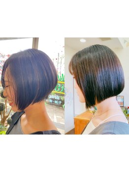 髪や地肌の悩みにお困りの方も◎地肌からケアする高濃度ハーブエキスが入ったハーブマジックカラーを使用☆