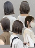 オリーブベージュボブシャギーボブタッセルボブ耳かけボブrena