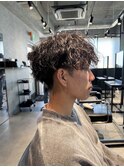 刈り上げラウンドマッシュ×波巻きツイスパMIXパーマ