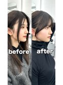 前髪顔まわり韓国ヘアレイヤーカットサイドバンク2wayバンク韓国