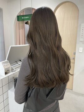 ヌー 栄(nuu) 【Mayuno】ブリーチなしダブルカラー/オリーブベージュ艶カラー