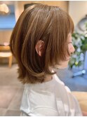 本八幡×外ハネミディ×やわらかブラウン×オーガニックカラー