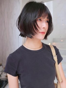 サイン 渋谷(SIGN) 韓国ヘアーハッシュカットレイヤーカットグレージュブリーチ無し