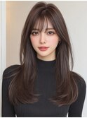 ロング韓国ヘア美髪前髪カットおくれ毛_m0003
