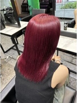 パヌポン(PANUPON) レッドハイライトバレイヤージュケアブリーチダブルカラー