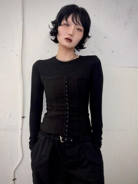 クク 渋谷(QUQU) ボブ　外はね　ショート　黒髪　ナチュラル