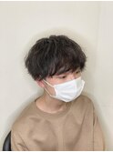 ツーブロックマッシュ×ソフトツイスト×暗髪