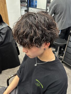 エルマーク 梅田(L-MARK) 波巻きパーマスパイラルパーマツイストスパイラルパーマメンズ