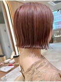 アプリコットオレンジくびれヘアハイライトカラー名古屋ショート