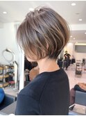 30代/40代/50代/前下がりショートボブ×透明感カラー【NAYUMI】