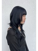 AO hair ブルーブラック×インナーシルバー