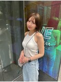 ミルクティーベージュ　似合わせショート