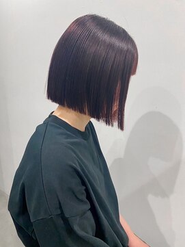 フープヘアー(HOOP.HAIR) ボルドーカラー×ボブstyle