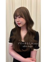 ボタン ハカタ(VOTAN hakata)&nbsp;オリーブベージュ/ブリーチなしダブルカラー/レイヤーカット