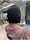 縮毛矯正ストレートくびれヘアヘアアレンジアプリコットオレンジ