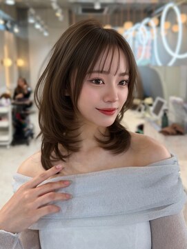 シーシンジュク 新宿南口(Sea shinjuku) オリーブグレー×小顔[ココアベージュ/黒髪/くらげヘアー]