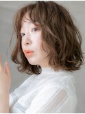 前髪パーマゆるふわラフウェーブボブディTd2志木20代30代40代