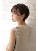 大人可愛い20代30代40代黒髪前下がりショートボブ丸みショート◎