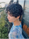 マッシュショート×スパイラルパーマ