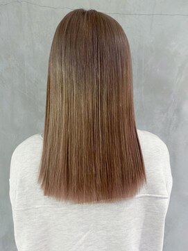 アイティーバイアルバム 藤沢店(IT by ALBUM) ベージュミディ_外ハネボブセクションカラー_ba380172