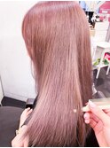 髪質改善カラーケアカラー韓国風艶々ケアブリーチピンクベージュ