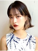 【修】20代30代40代◎透明感カラー×韓国切りぱなしボブ