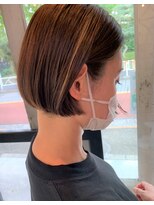 ナタン 自由が丘(NATHAN)&nbsp;モノトーングレージュ×バリアージュ×ブルーサファイア×ボブ