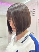 グレージュ×ハッシュカット［髪質改善/縮毛矯正/ミディアム］