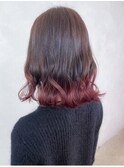 ＊裾カラーチェリーピンク×透明感ベージュ