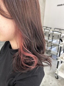 アトリエ ジジ(atelier ZiZi) ピンクブラウン×イヤリングカラーピンク