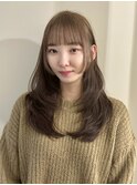 韓国風/レイヤー/グレージュ/前髪/小顔