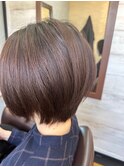 カット、ツヤ髪カラー、3stトリートメント