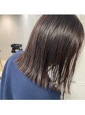 切りっぱなしミディアム×ラベンダーグレージュ