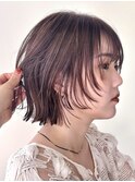 フェイスレイヤーボブくびれボブピンクブラウン【自由が丘】