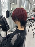 ▽□□▽ウルフカット×デザインカラー