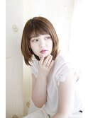 マロンベージュ/くすみベージュ/ミディアムボブ[横浜]