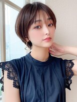 アフロート エル 大阪(AFLOAT L) ひし形ショート/ボブレイヤー/カシスブラウン/分け目なし