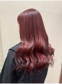 韓国風巻き＊チェリーレッド＊ツヤ髪ロング＊大人可愛い