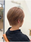 抜け感ショートレイヤーモカブラウンベージュ