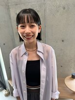 エウペ 渋谷(WEUPE)&nbsp;斜めバング/グレージュカラー/デザインカラー/シルキーベージュ